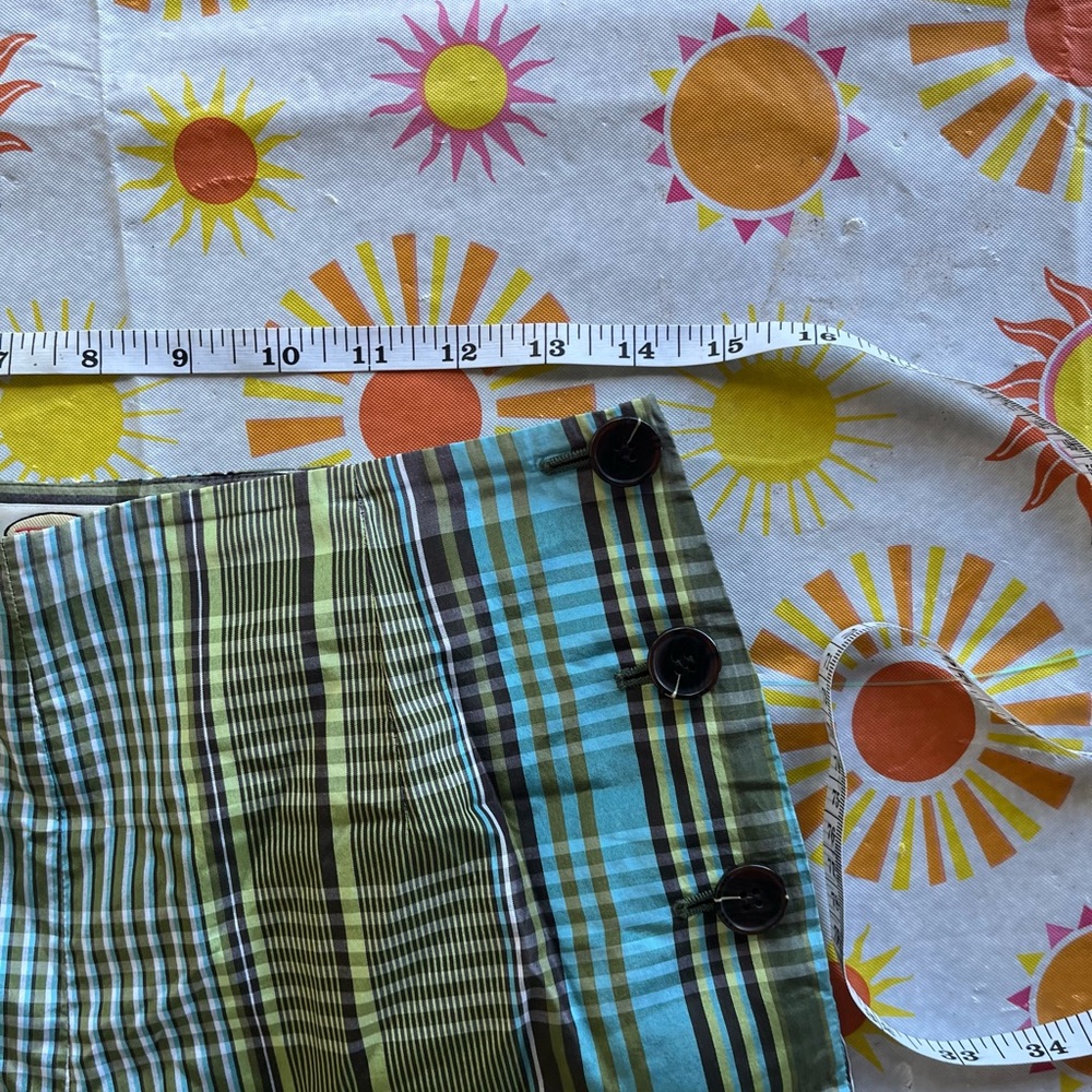 Talbots Blue and Green Plaid Silk and Lined Capris - Picture 3 of 3